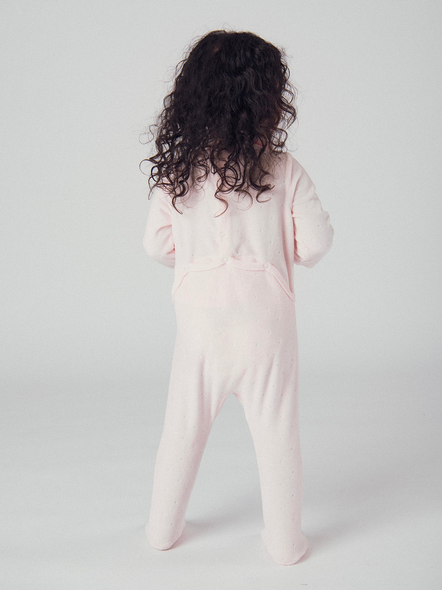 Grenouillère rose à col Claudine avec motif "Poire" pour bébé fille