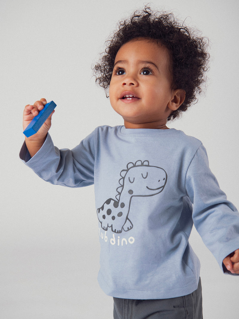 T-shirt "Club Dino" bleu pour bébé garçon