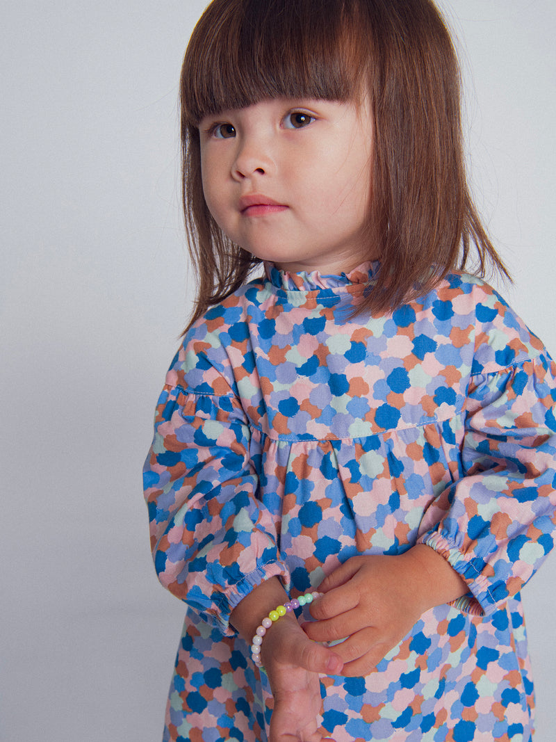 Robe imprimée à col volanté pour bébé fille