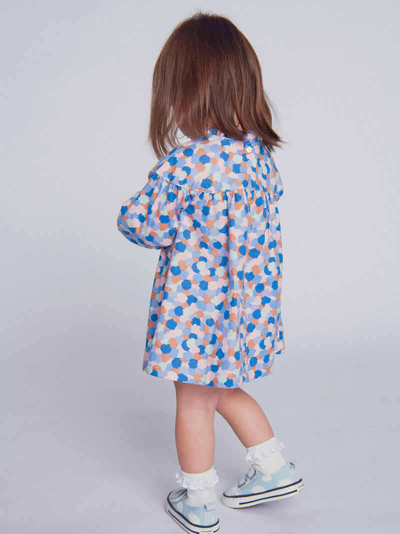 Robe imprimée à col volanté pour bébé fille