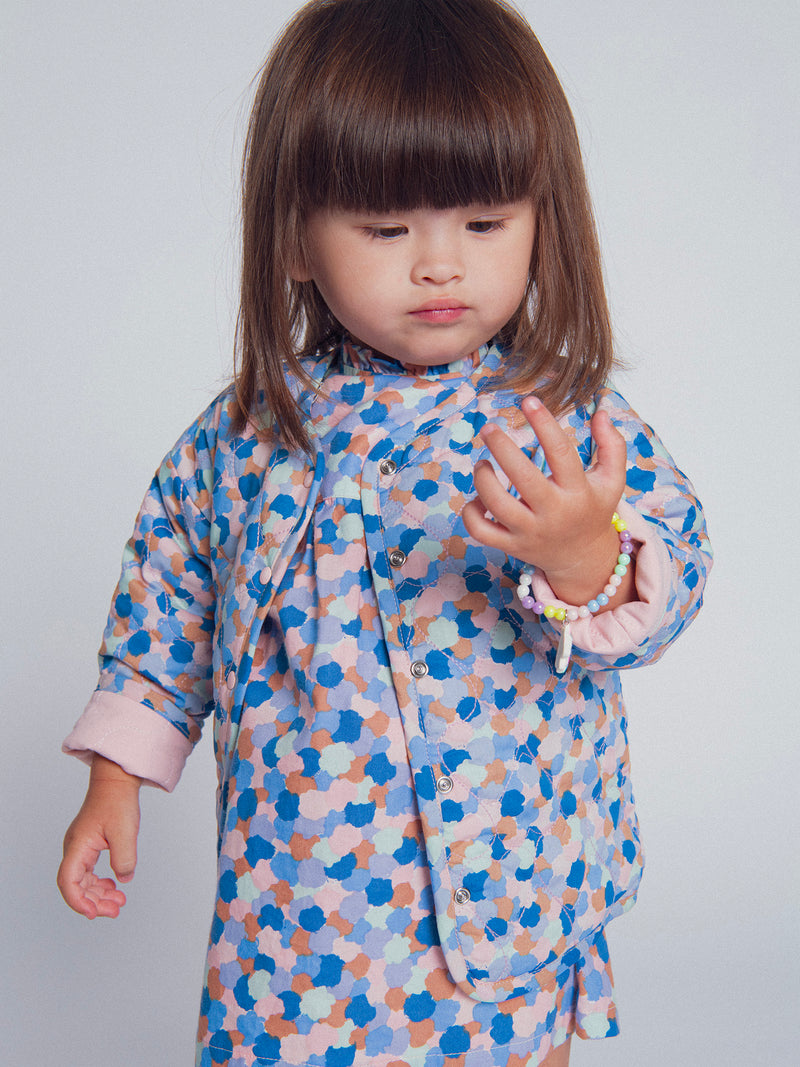 Cardigan réversible rose matelassé cœurs pour bébé fille