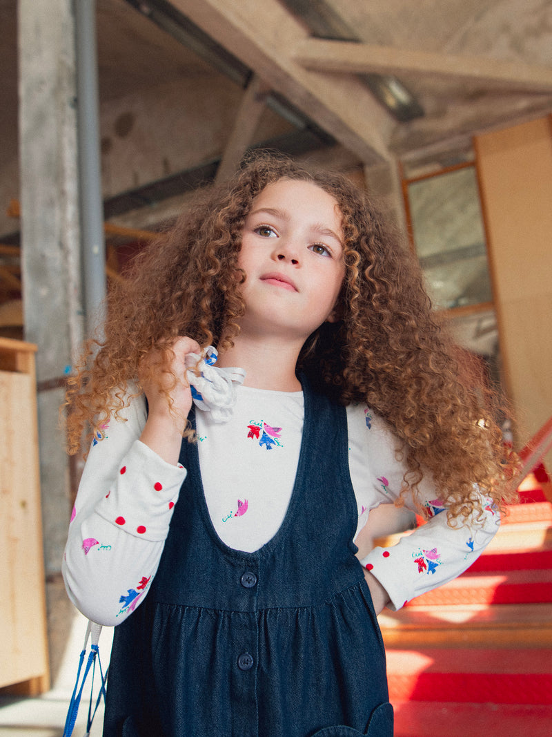 T-shirt rose pâle réversible pour fille
