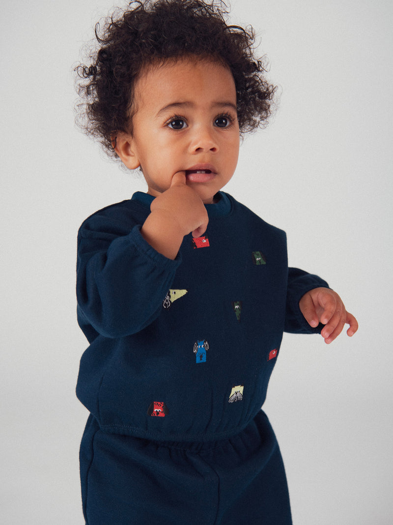 Ensemble sweat et pantalon bleu "ARTY SCHOOL" pour bébé garçon
