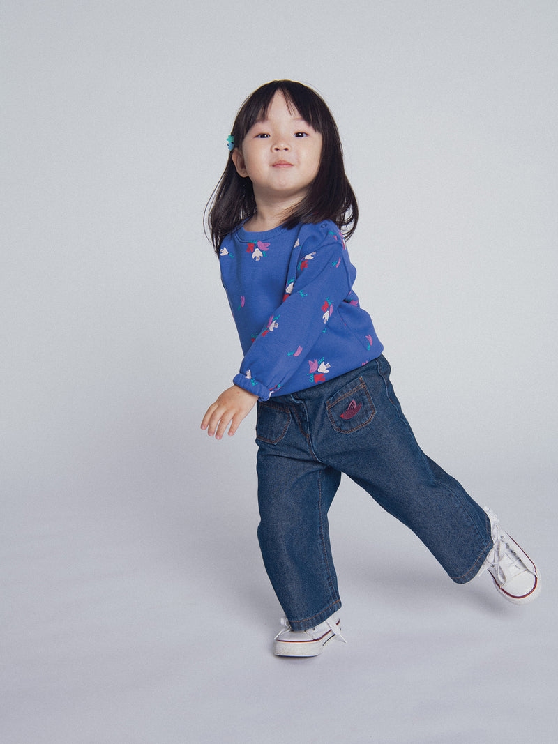 Sweat-shirt bleu nattier "ARTY SCHOOL" pour bébé fille