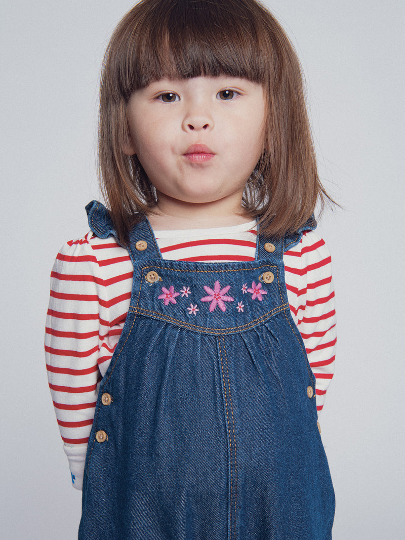Tee-shirt réversible écru et rayé  "ARTY SCHOOL" pour bébé fille
