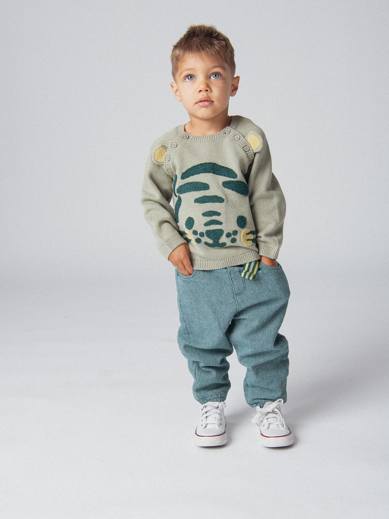 Pullover vert "Wild Campus" pour bébé garçon