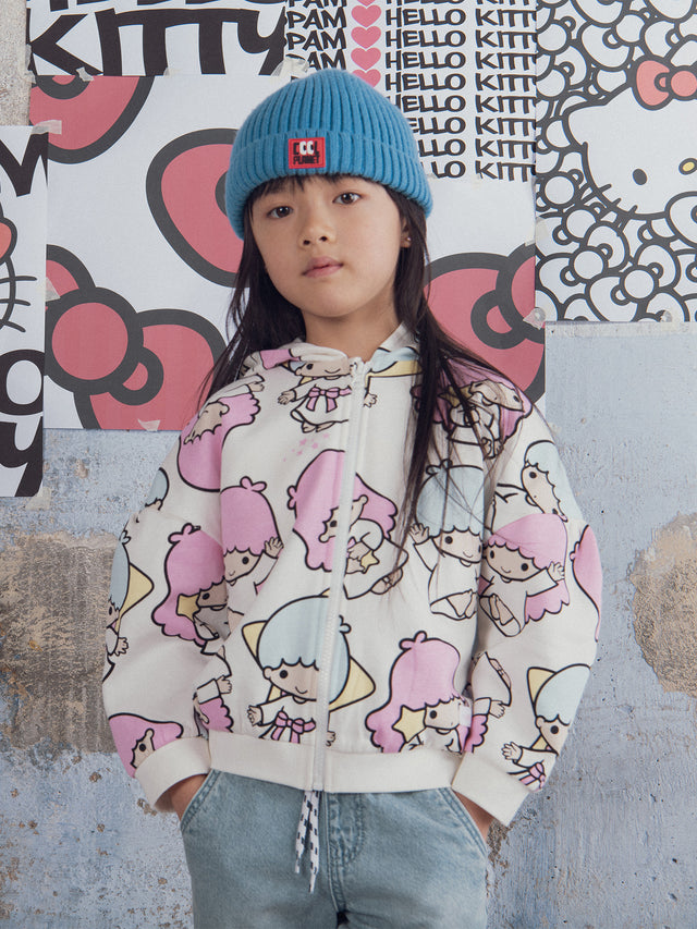 Sweat blanc imprimé Little Twin Stars