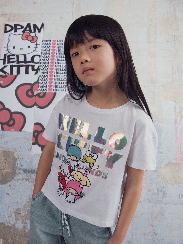 T-shirt blanc Hello Kitty et ses amis