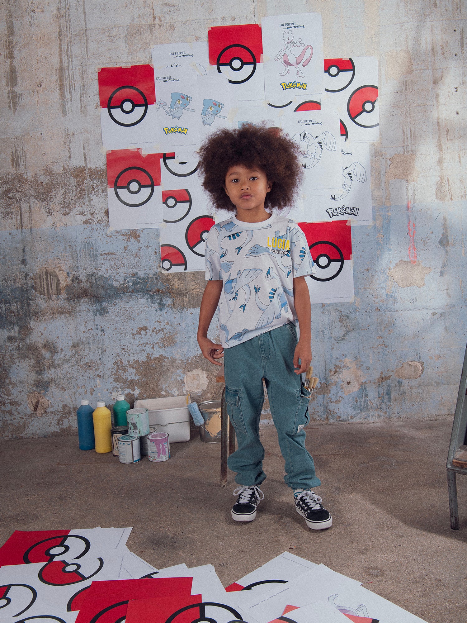 T-shirt blanc imprimé Pokémon Lugia