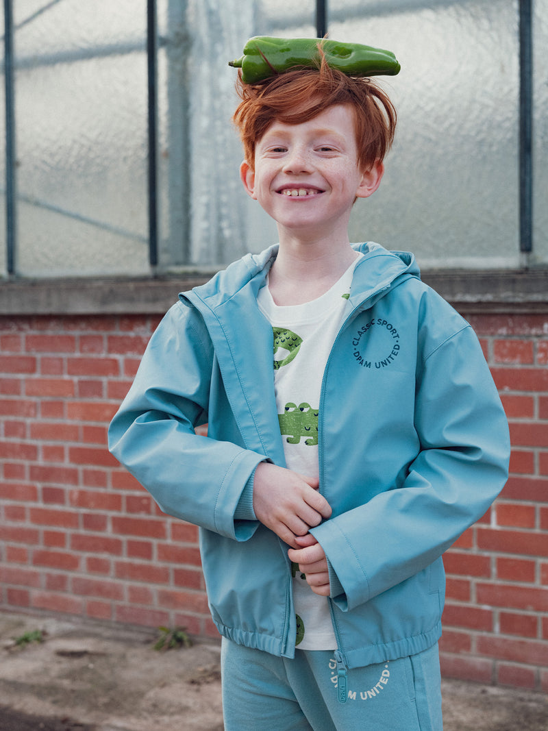 Imperméable bleu à capuche pour garçon