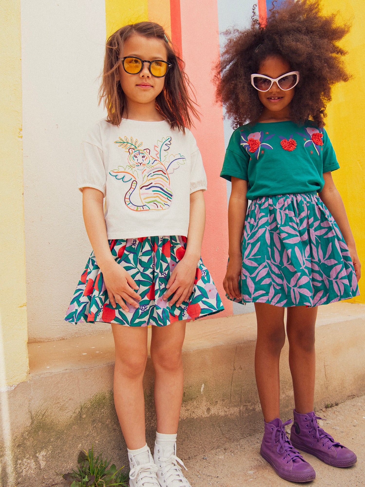 Jupe réversible à imprimé floral pour fille