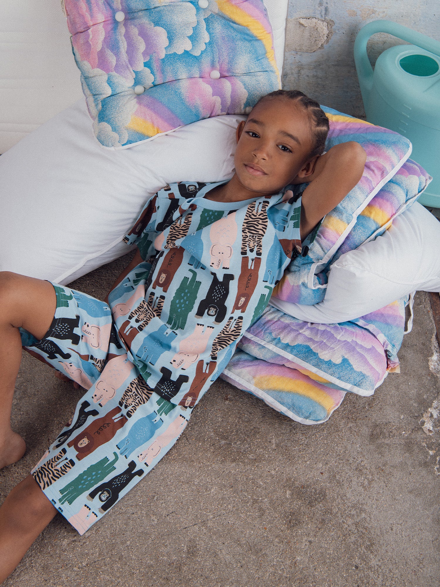 Pyjama court imprimé "Jungle Party" pour enfant garçon