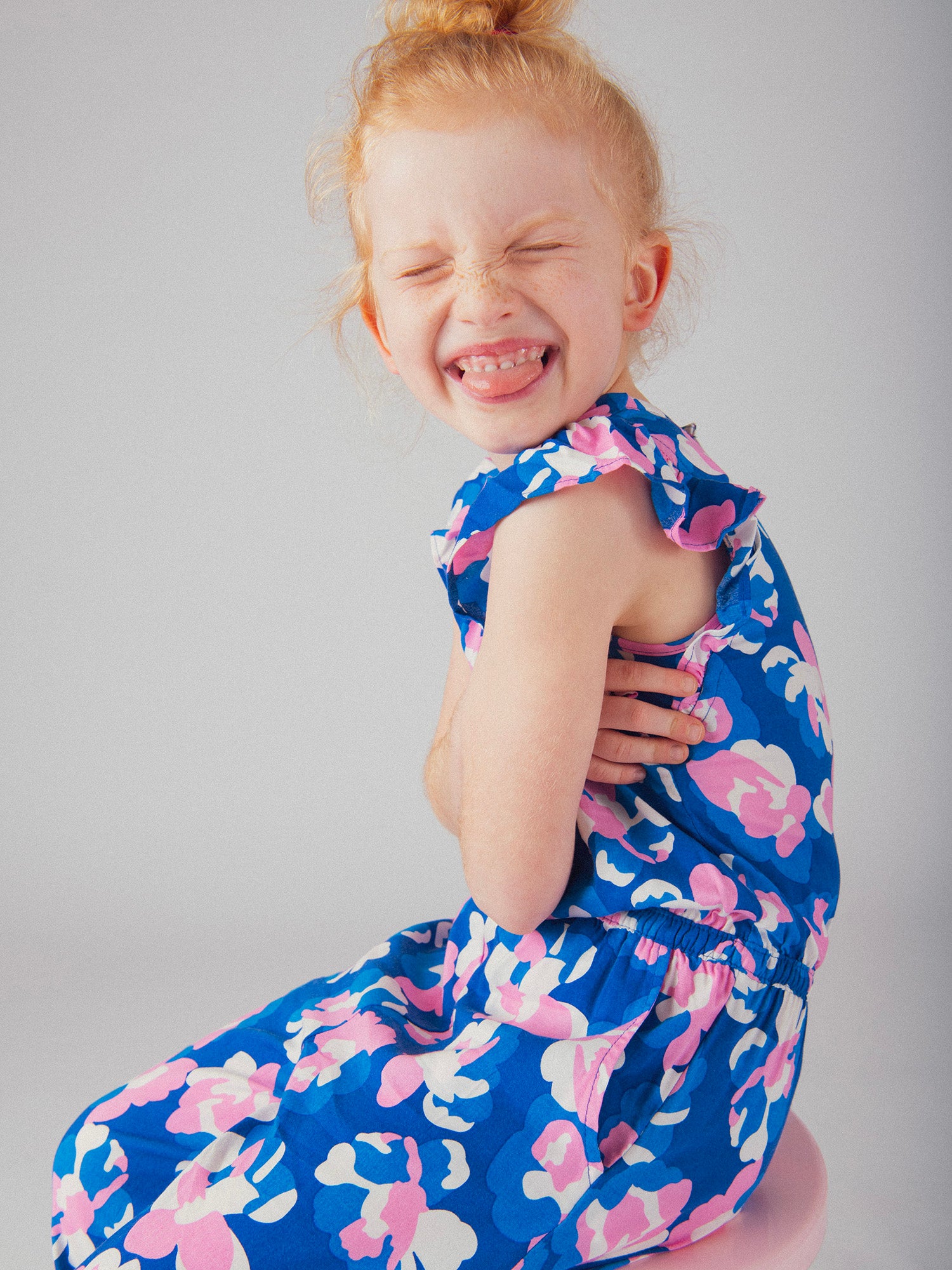 Combinaison bleue imprimé floral pour fille