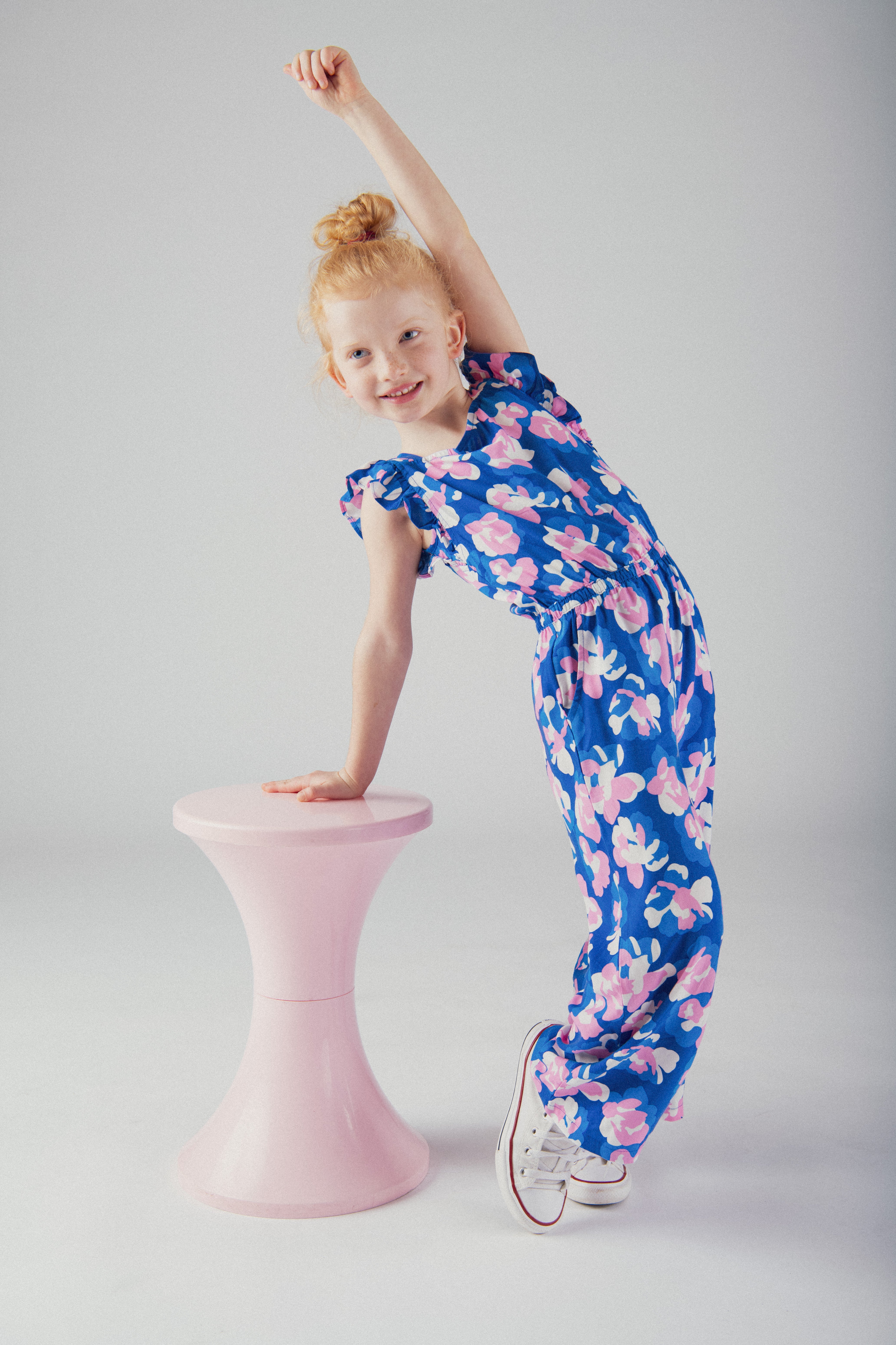 Combinaison bleue imprimé floral pour fille