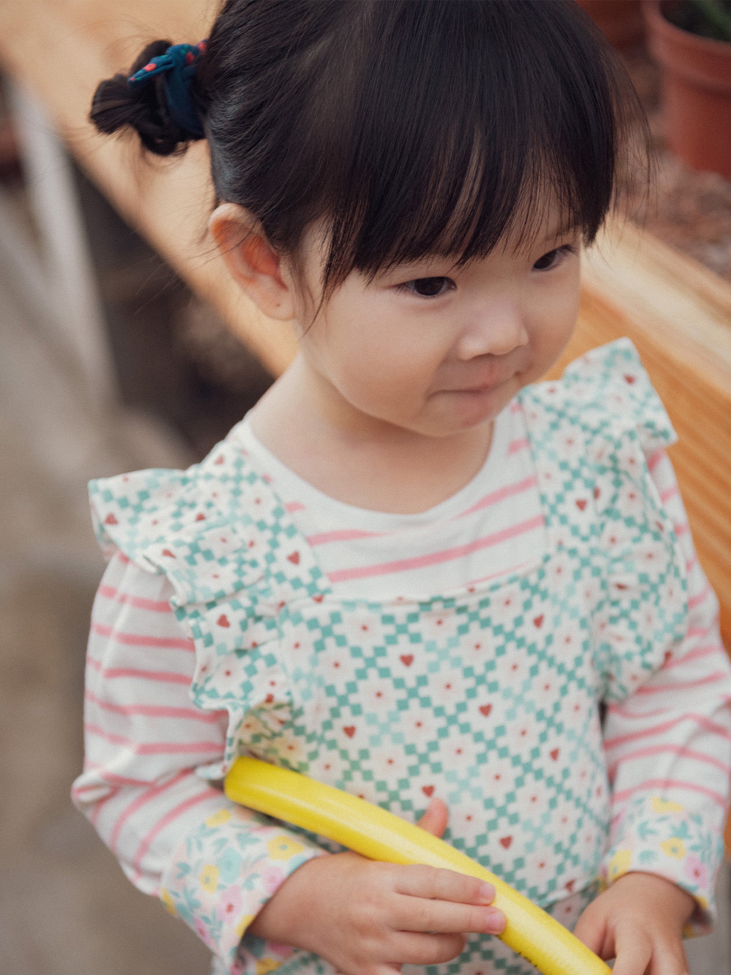 T-shirt réversible motif fleurs pastel pour bébé fille