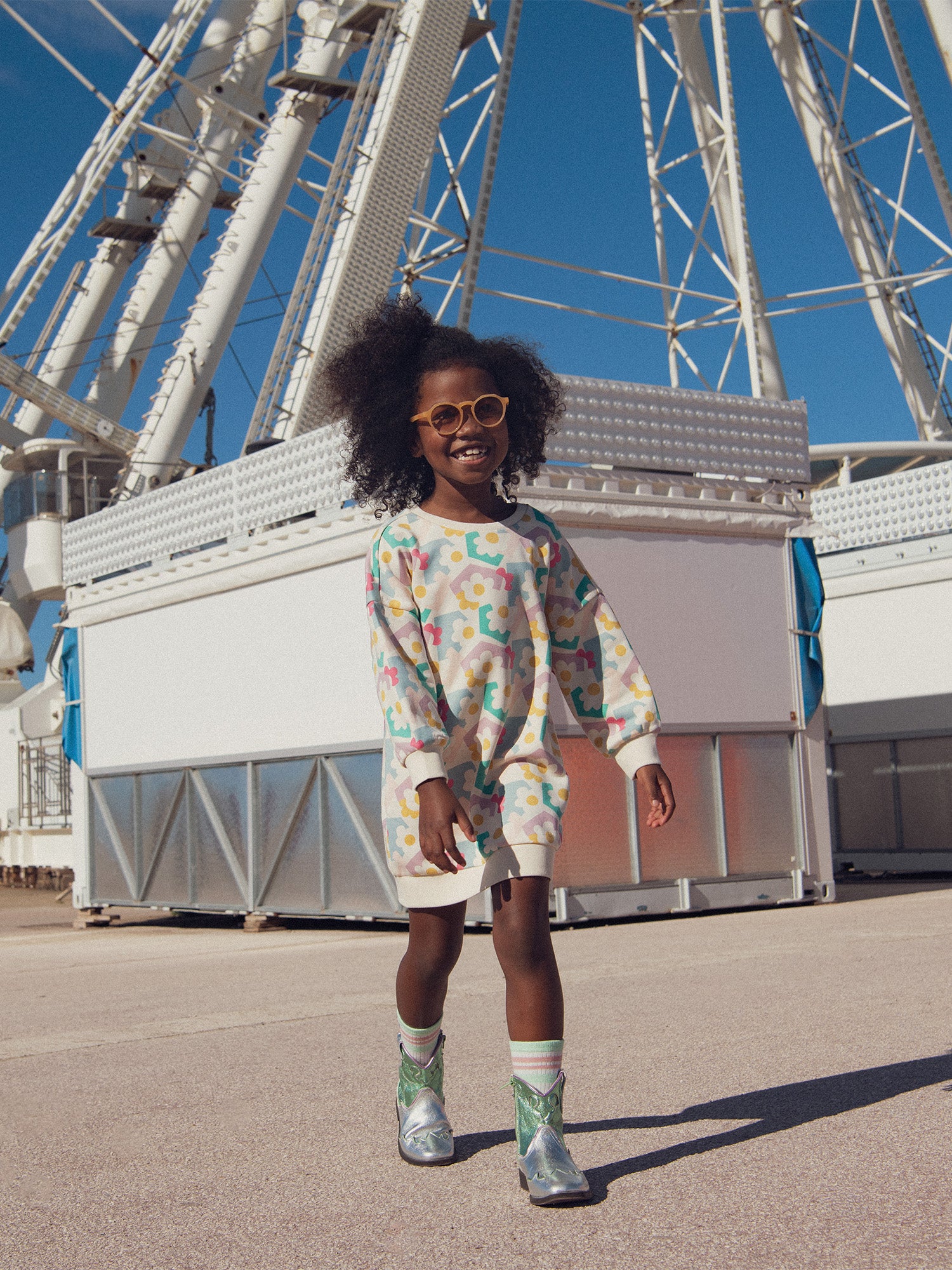 Robe en molleton imprimé pour fille