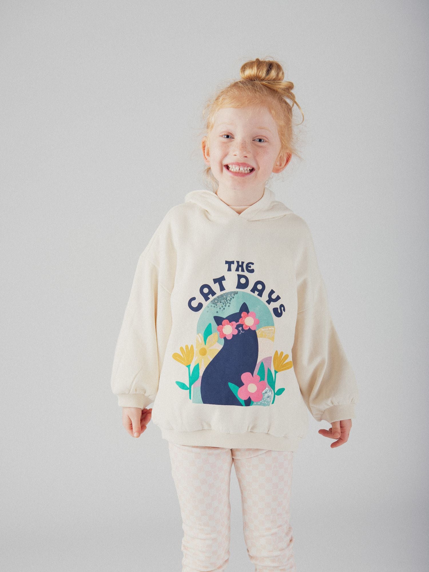 Sweat à capuche animation chat pour fille