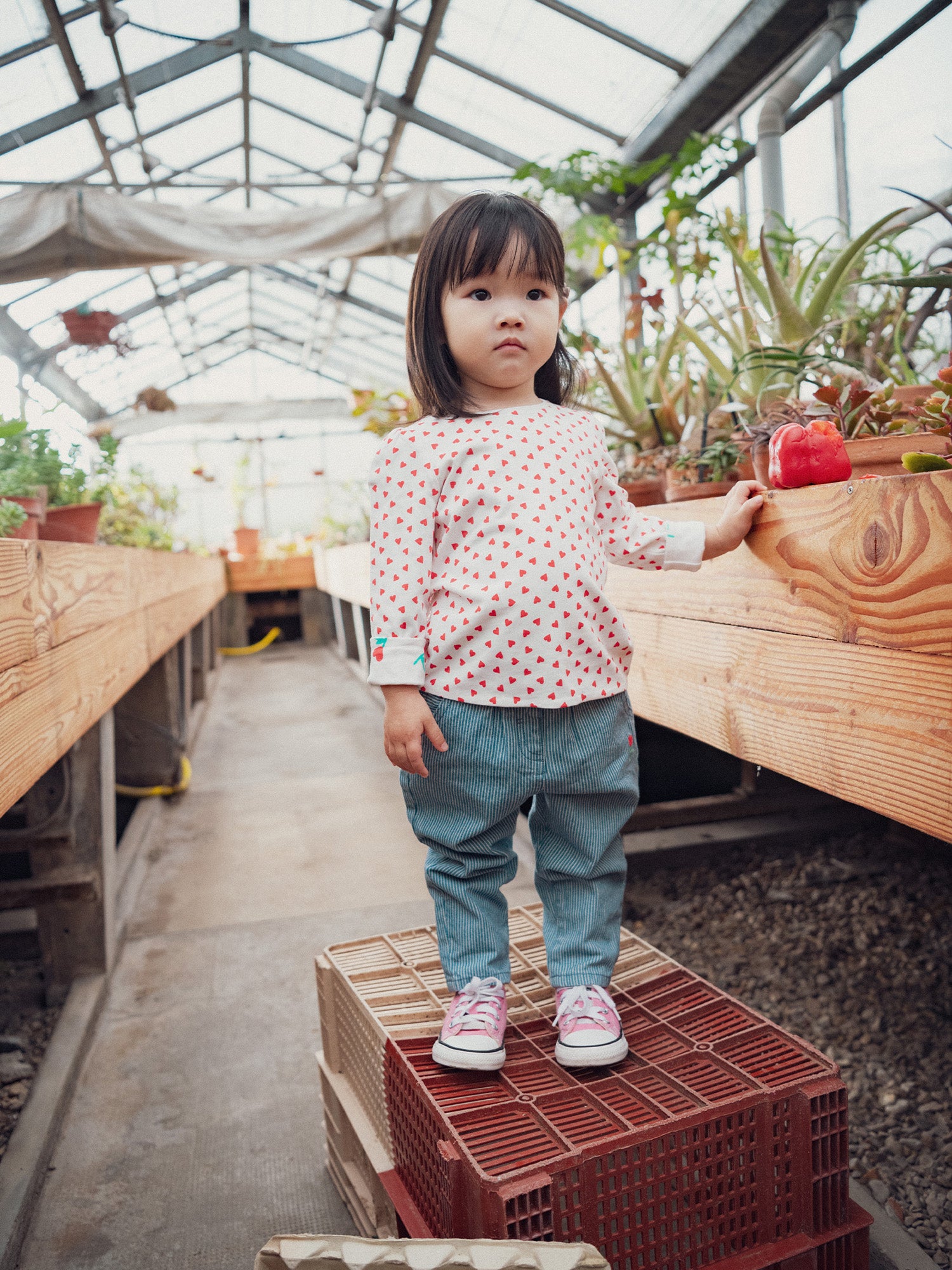 T-shirt réversible motif cœur pour bébé fille