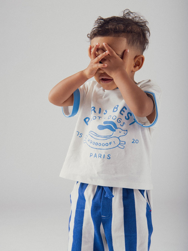 Pantalon à rayure bleue et blanche pour bébé garçon