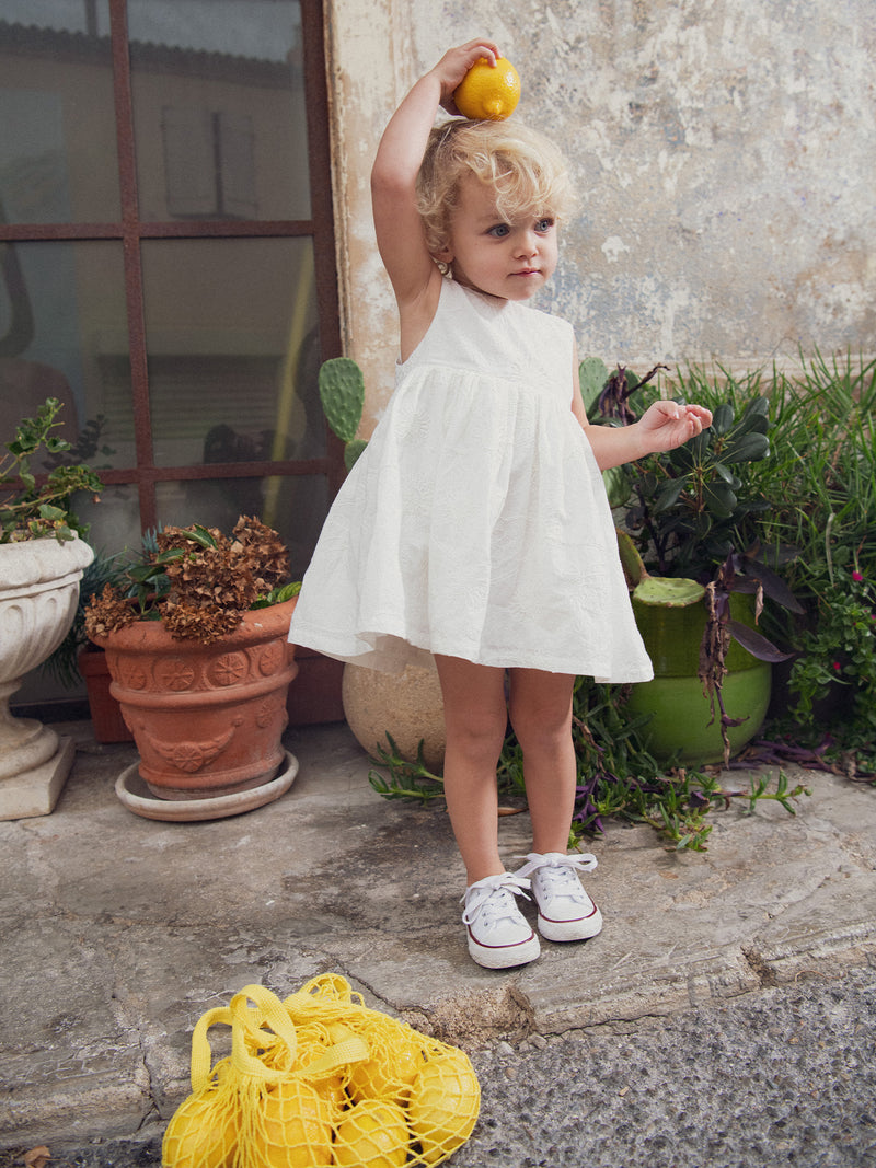 Robe brodé Vanille pour bébé fille
