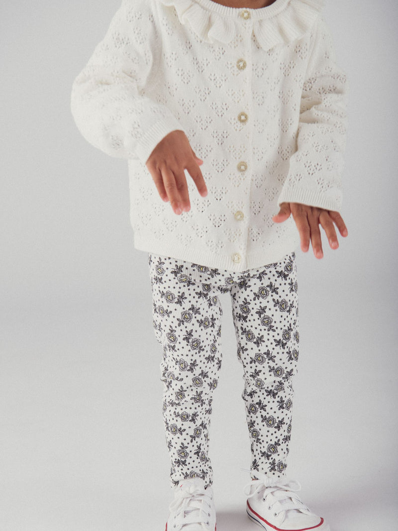 Cardigan Vanille à col volant pour bébé fille