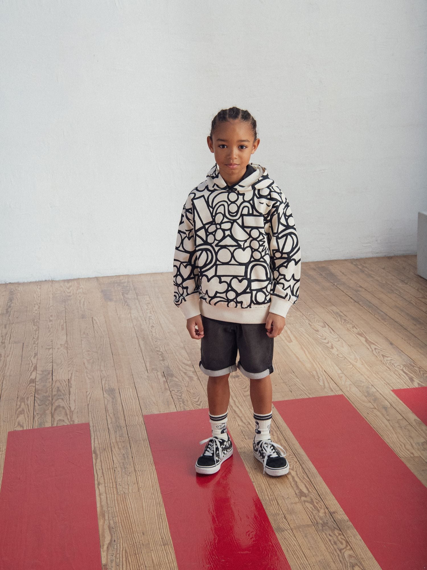 Sweat écru à imprimé graphique pour garçon