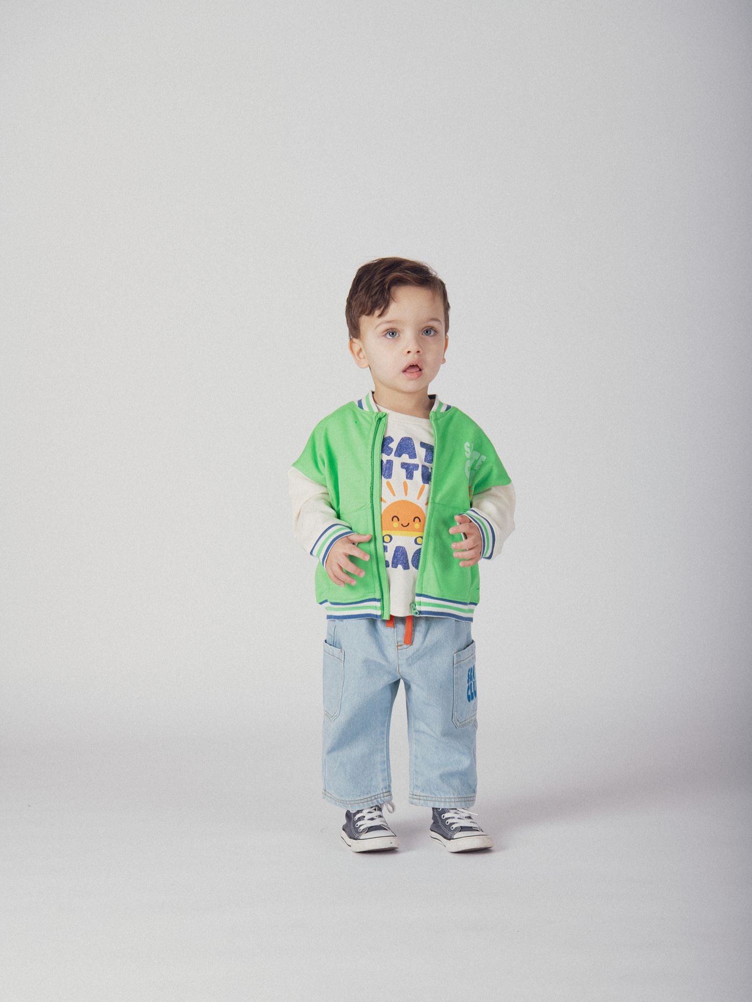 Pantalon denim clair à cordon "Skate Party" pour bébé garçon