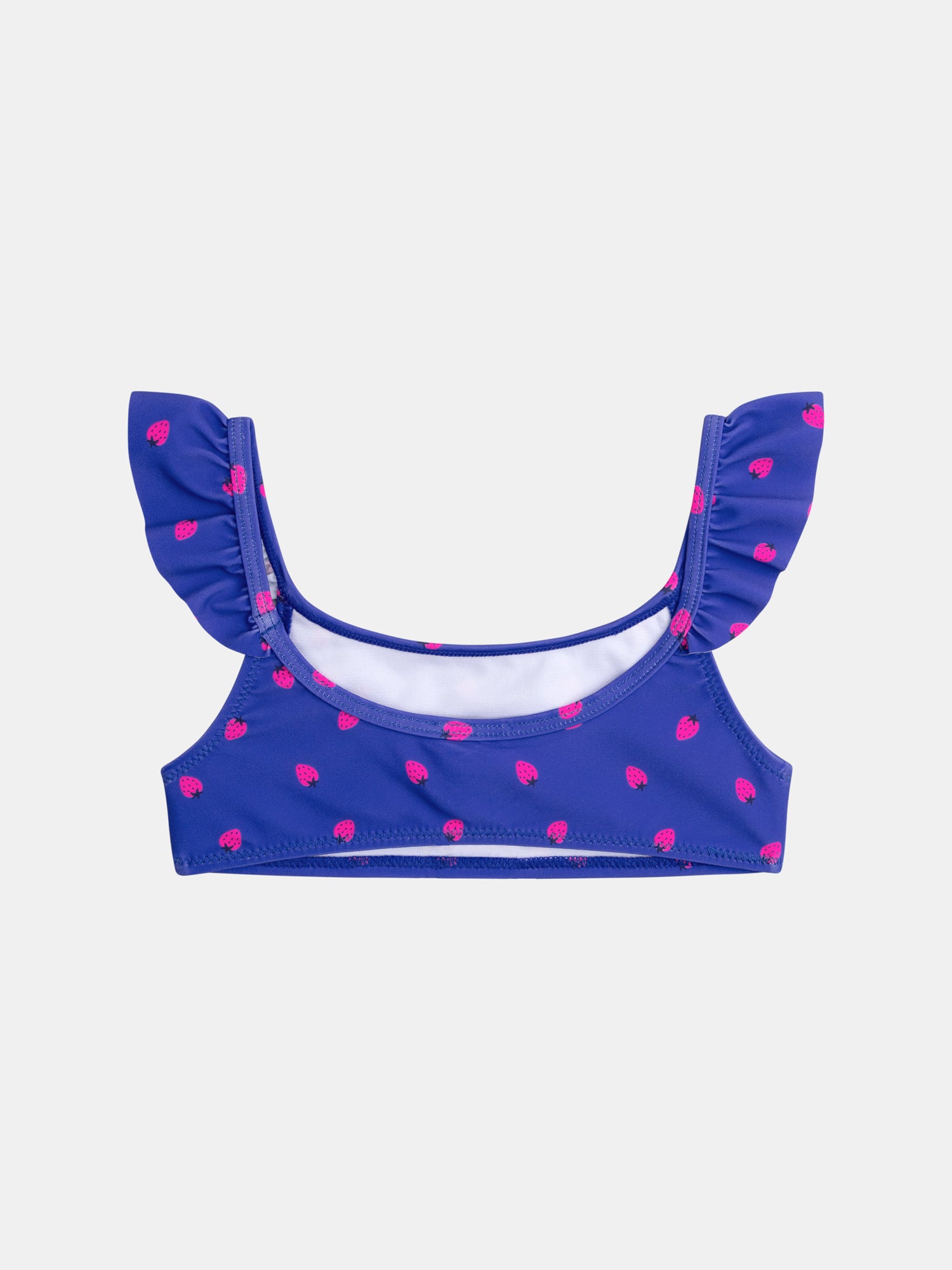 Maillot de bain bleu  2 pièces imprimé fraise pour fille