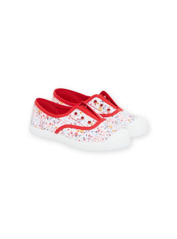 Tennis en toile multicolores à imprimé fleuri enfant fille NATOILCIEFLOW / 22KK3594D16099