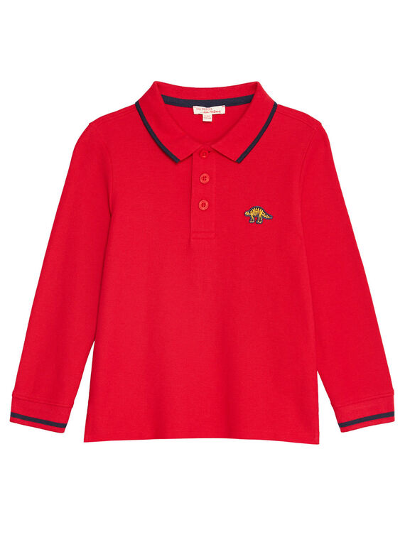 Polo rouge manches longues garçon KOJOPOL4 / 20W90251D2DF518