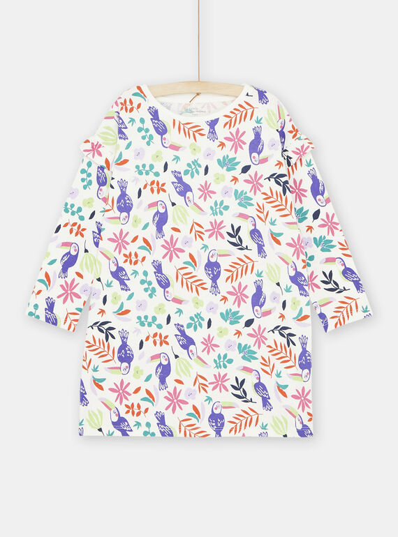 Chemise de nuit multicolore à imprimé tropical fille SEFACHUTOU / 23WH1131CHN001