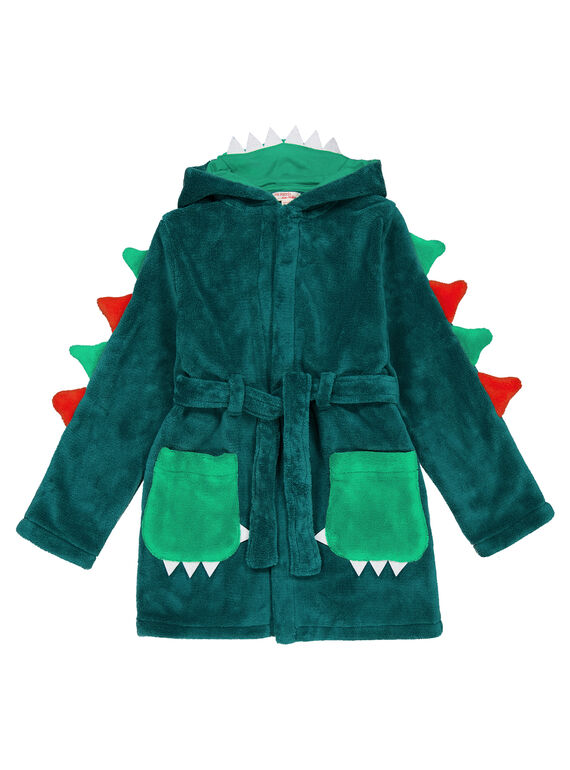Robe de chambre dragon vert en soft boa enfant garçon GEGOROBDRA / 19WH12N1RDCG614