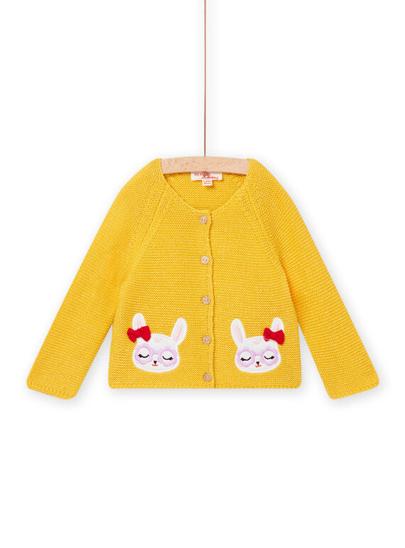 Cardigan jaune mimosa bébé fille NILUCAR / 22SG09P1CARB105