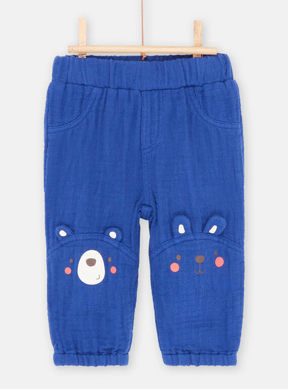 Pantalon bleu roi confortable bébé garçon SUFORPAN2 / 23WG10K2PANC209