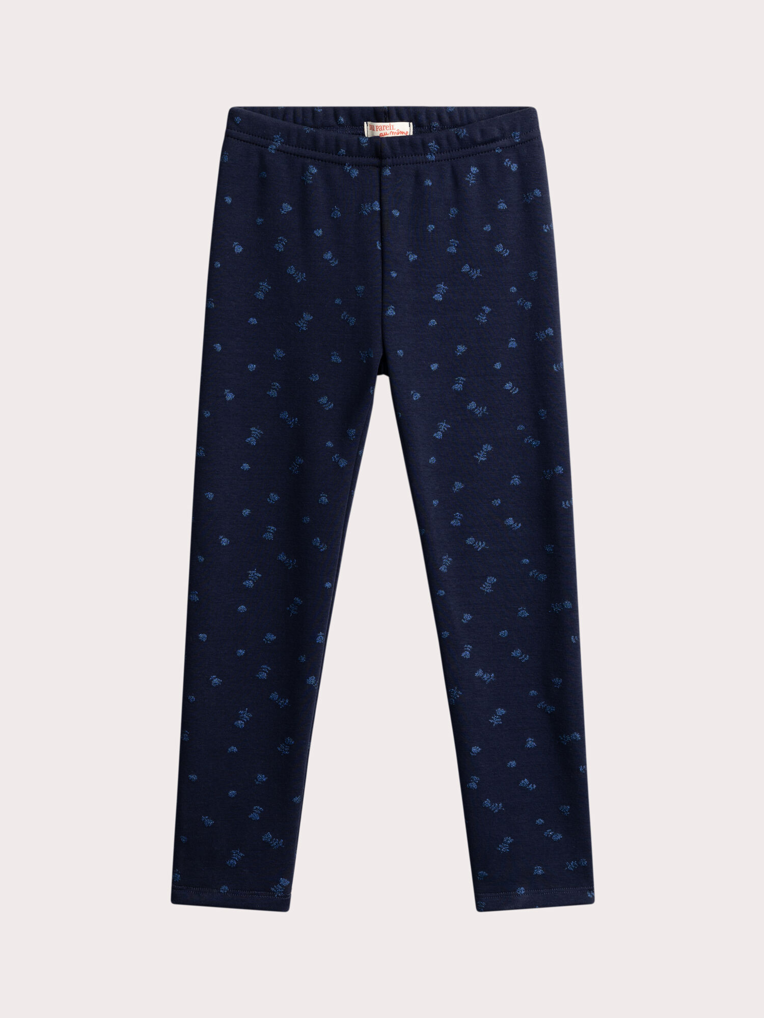 Legging marine imprime fleuri paillete pour fille Pantalon et Jeans DPAM