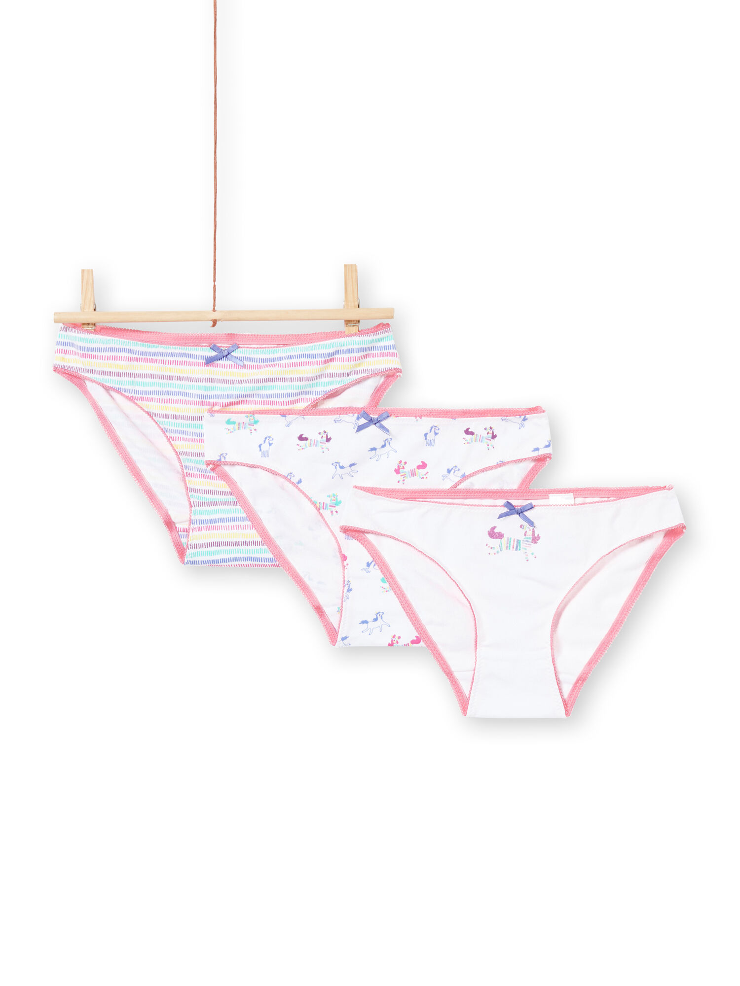3 culottes roses et blanches enfant fille