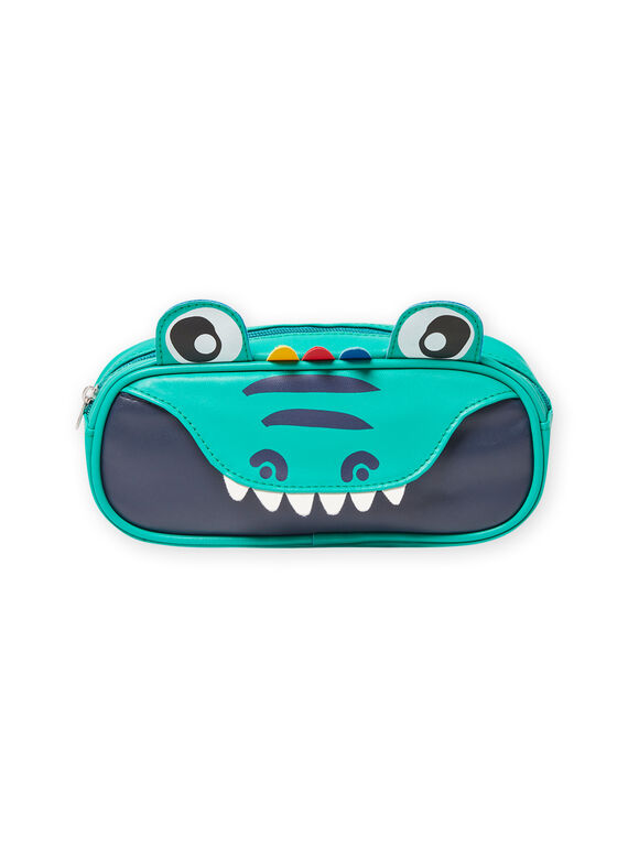 Trousse verte motif crocodile enfant garçon MYOCLATROU / 21WI02G1TROG614