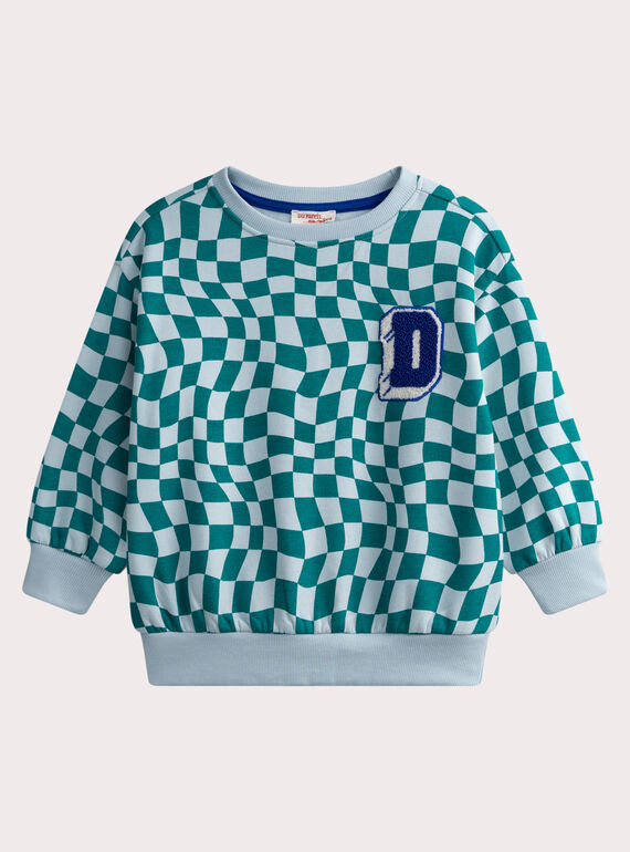 Sweat damier avec patch bouclette