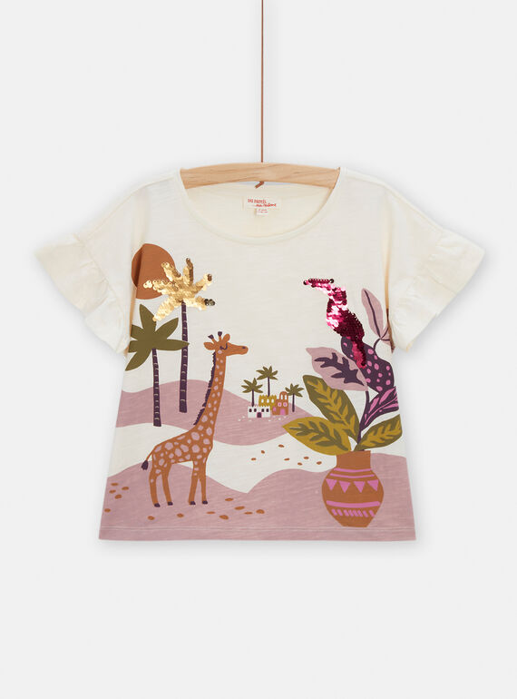 Tee Shirt Manches Courtes Ecru TACRITI4 / 24S901L1TMC003