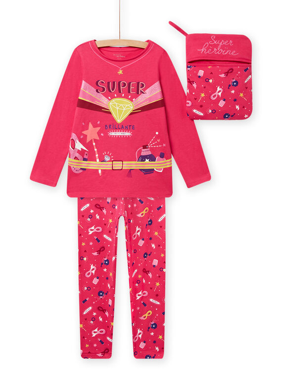 Ensemble pyjama grenadine super-héroïne enfant fille NEFAPYJERO / 22SH11F4PYGF507