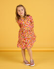 Robe fluide à volants et imprimé feuille multicolore PAMOROB1 / 22W901N1ROBB107