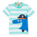 T-shirt de bain anti-UV bleu à imprimé à rayures