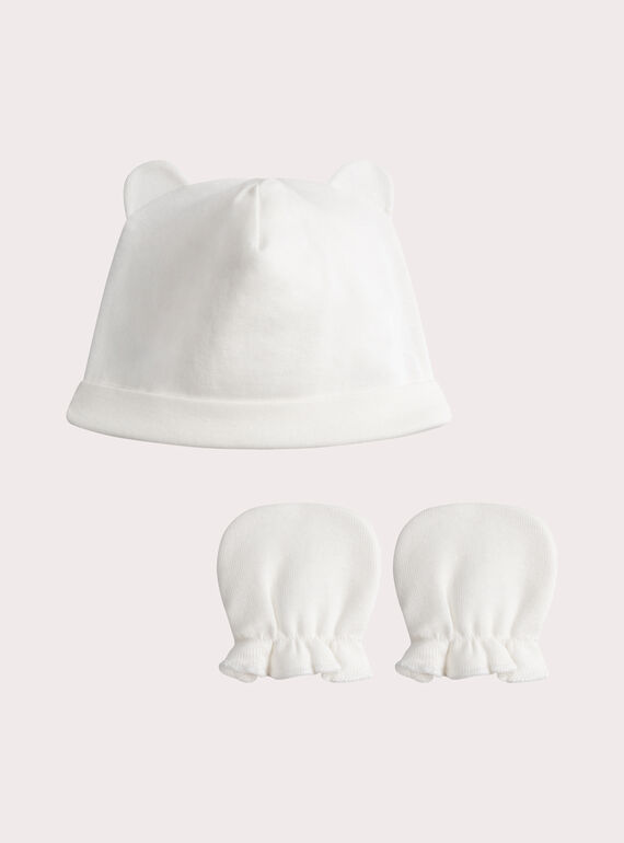 Lot bonnet de naissance et moufles WOU1BON1 / 25SF4272BNA005