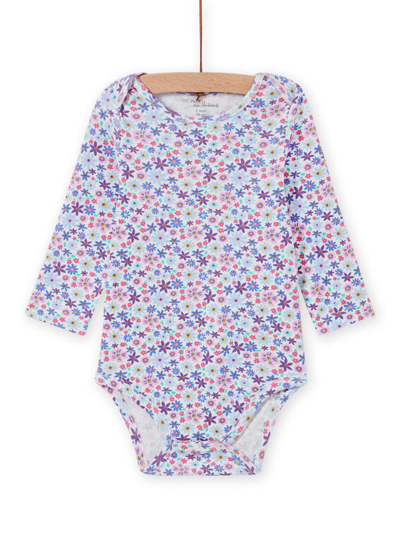 Body manches longues imprimé fleuri bébé fille MEFIBODLIB / 21WH13C6BDL001