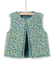 Gilet sans manches réversible brodé en fausse fourrure enfant fille MAKACAR2 / 21W901I2CAR612