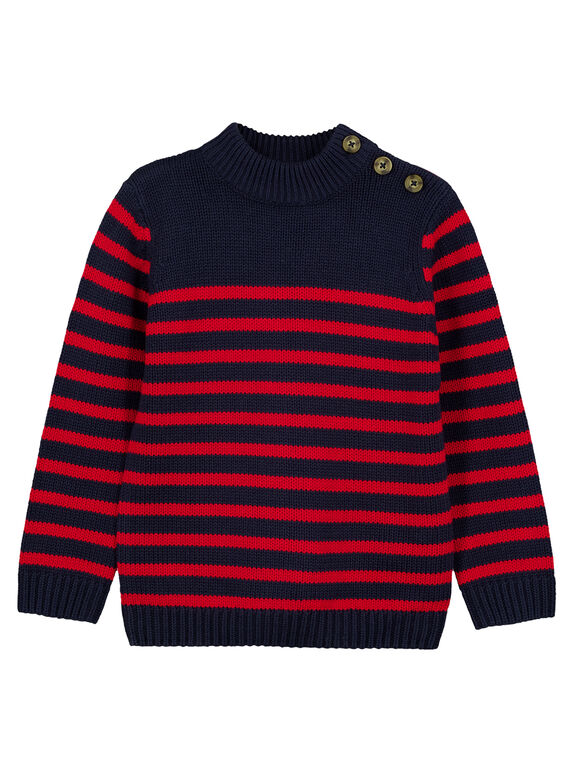 Pull Marine rayé Rouge GOJOPUL3 / 19W90243D2EF518
