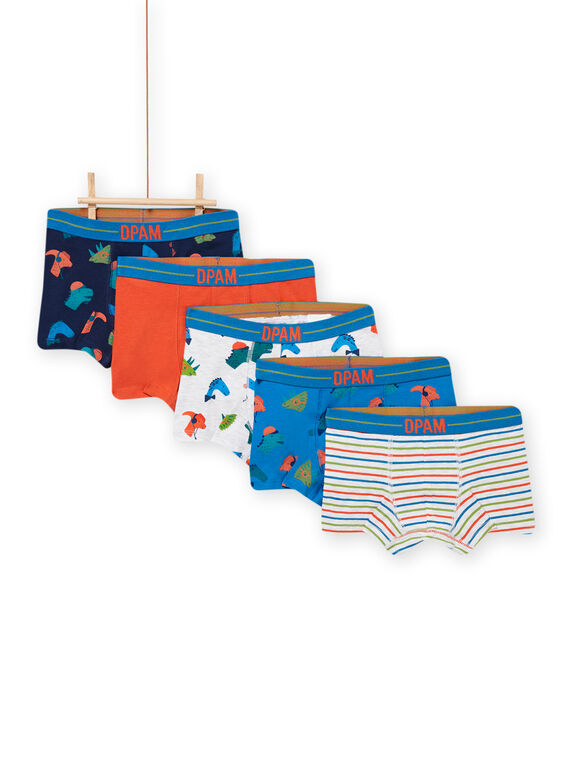 Lot de 5 boxers assortis enfant garçon NEGOBOXSEM4 / 22SH12J5BOXC239