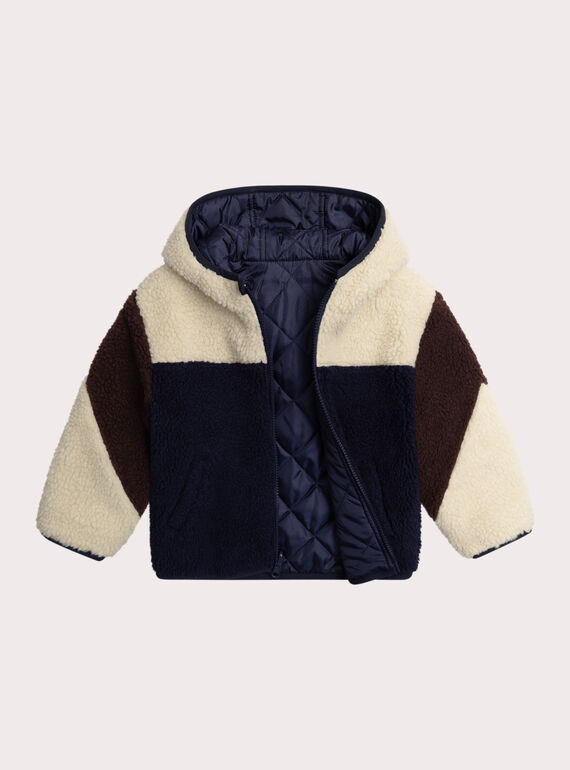 Manteau réversible en fausse fourrure effet mouton  XOGROBLOU1 / 25W90271BLO009