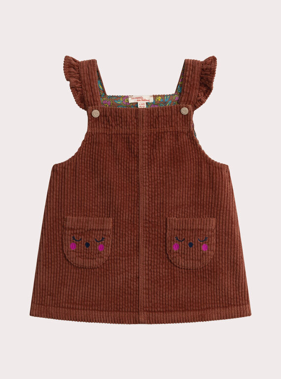 Robe noisette en velours pour bébé fille VIBAROB1 / 24WG09Q1ROB821
