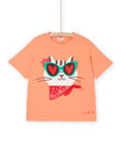 T-shirt orange à manches courtes à animation animalier - Mixte ROSPATI4 / 23S902P2TMCE413